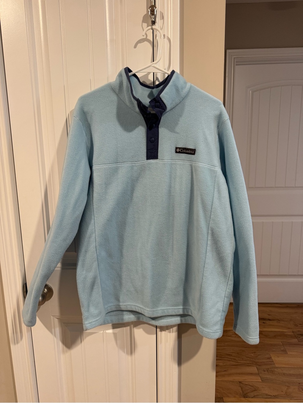 Columbia Light Blue Snap-Front Fleece Shirt Jacket